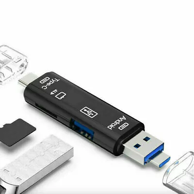 £3.85 • Buy 5 In 1 USB 3.0 Type C / USB / Micro USB SD TF Memory Card Reader OTG Adapter UK