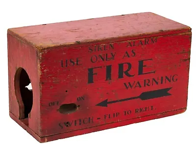 Vintage Painted Wood Red Fire Alarm Switch Housing Box • $25