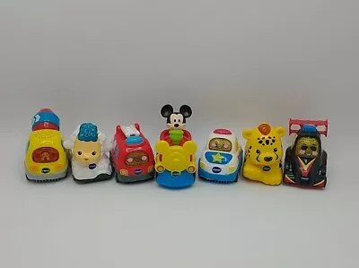 VTech Go Go Smart Wheels Lot Of 7 Mickey Train Race Car Cheetah Police Car • $21