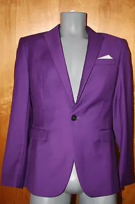 NEW Mogu Classic Fashion Mens Purple Blazer Jacket Size 34 XL NWT • $19.99