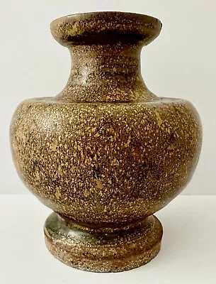 Vintage Studio Art Pottery Stoneware Vase In Golden Speckled Pattern • $28.99
