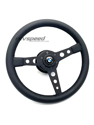 MOMO Prototipo Black Edition Steering Wheel Kit With Horn Button For BMW E30 M3 • $499.95