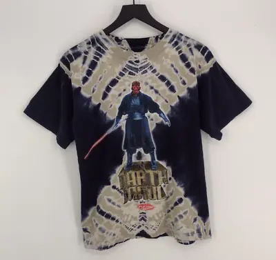 Vintage Star Wars Darth Maul Tie Dye Phantom Menace Blue Youth T-Shirt • $64.99