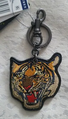 Polo Ralph Lauren Iconic Varsity Tiger Embroidered Leather Key Fob Key Chain • $55