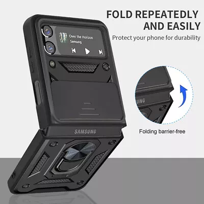 For Samsung Galaxy Z Flip5 Flip4 3 Case Shockproof Stand Slide Camera Ring Cover • $11.89