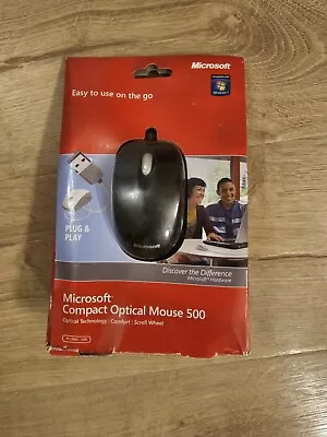 Microsoft Compact Optical 500 Wired USB Mouse Model 1344 Box Wear • $19.99