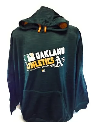 Mens Majestic Therma Base Oakland A's Athletics Fleece Pullover Baseball Hoodie • $39.99