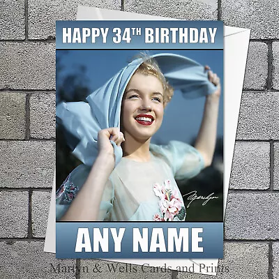 Marilyn Monroe Birthday Card. 5x7 Inches. Personalised Plus Envelope. • £4.15