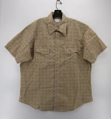 Wrangler Shirt Men XL Brown Wrancher Pearl Snap Y2K Cowboy Western Rodeo Woven • $33.92