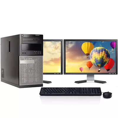 Dell PC Computer Tower I5 Up To 16GB RAM 2TB HD Or SSD 24 LCD Windows 10 Pro • $283.45