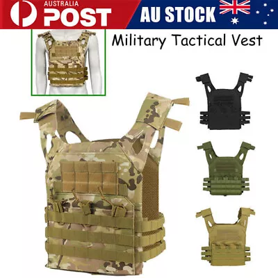 Military Tactical Vest JPC Airsoft Molle Combat Plate Carrier Paintball Hunting • $37.44