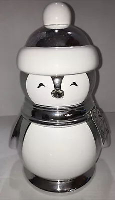 Slatkin & Co Limited Edition W/tag Ceramic Christmas Penguin Cookie Jar 2008 • $52