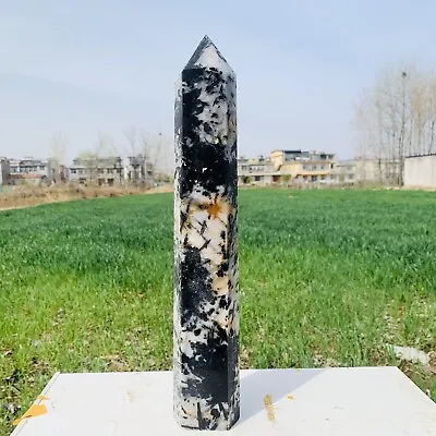 4.12LB Natural Black Tourmaline Obelisk Quartz Crystal Wand Point Reiki Decor • $26