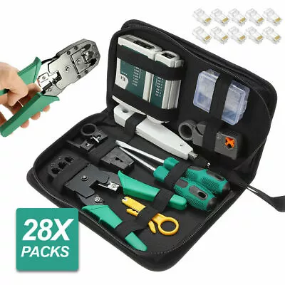 Analyzer Network Cable Tool Kit LAN Crimper Down Wire Stripper Cat5 6 RJ45 BAG • $32.73