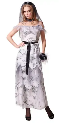 £19.99 • Buy Ladies Zombie Corpse Bride Costume - Halloween Fancy Dress