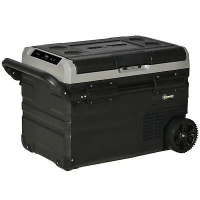 Outsunny 40L Car Refrigerator 12V Portable Freezer W/ Inner LED Light Wheels • £219.99