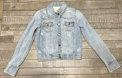 Mossimo Denim Blue Jean Jacket Flap Pockets Light Distress Size M • $8.39