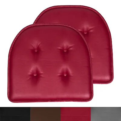 U-Shape Memory Foam Chair Pad Cushion No Slip Faux Leather 2 4 6 Or 12 Pack • $26.09