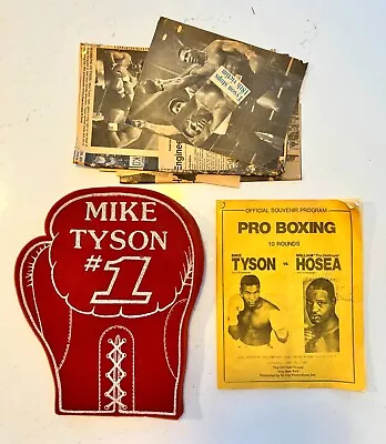 VTG Original Mike Tyson Ephemera Lot Program Hosea Foam Hand Clippings 1986 RARE • $600