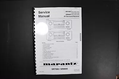 Marantz SR7000 SR8000 AV Surround Receiver Service Manual • $14.99