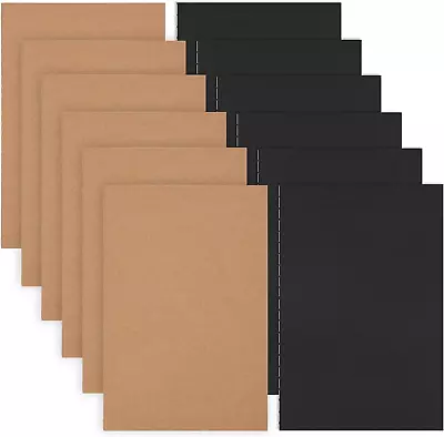 12 Pack A5 Lined Journals For Writing Kraft Notebook Journals 8.3X5.5In College • $11.75