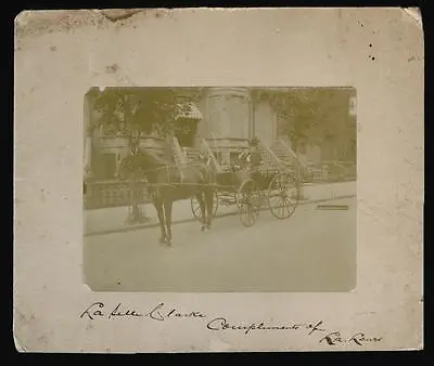 1880s Photo Mr & Mrs LA Lewis Carriage 836 President St Brooklyn WS Pendleton • $135