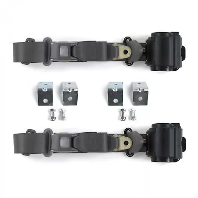 Ford Mustang 1971 - 1973 Standard 3pt Charcoal Retractable Bucket Seat Belt Kit  • $216.99