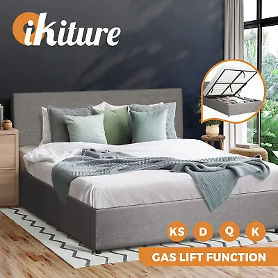 $296.91 • Buy Oikiture Bed Frame Queen Double King Single Gas Lift Mattress Base With Storage