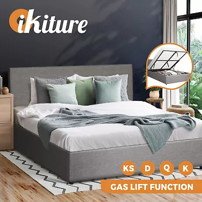 $269.91 • Buy Oikiture Bed Frame Queen Double King Single Gas Lift With Storage