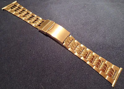 ROWI Made In Germany 24mm Gold Tone Bracelet Watch Band Trifold Security Clasp • $7.99