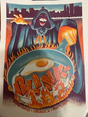 Blink-182 Chicago Sunday May 7 2023 Concert Poster - DeLonge Hoppus Barker • $182