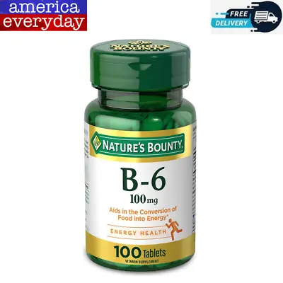 Nature’s Bounty Vitamin B6 Supports Energy Metabolism (100mg  100 Tablets) • $10.99