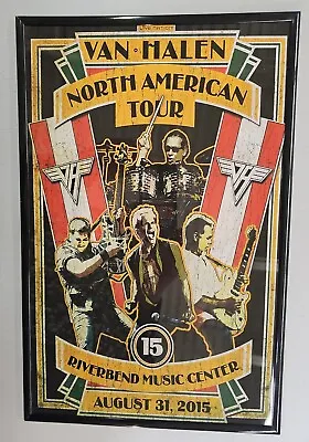 Van Halen 2015 Riverbend Music Ctr Cincinnati Concert Poster 11 X 17 Framed • $21.99