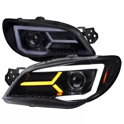 06-07 Subaru Impreza WRX STI Projector Headlights W/LED C Bar Sequential Smoked • $332