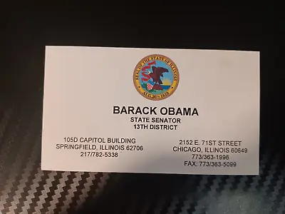 Barack Obama Senator Business Card Extremely Rare! • $225