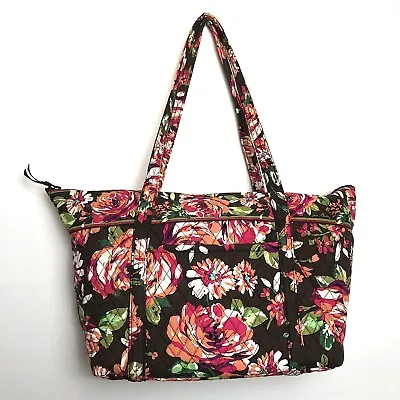 VERA BRADLEY English Rose Large Tote Purse Bag Top Zipper Closer Floral NWOT • $85