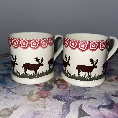 £15 • Buy Brixton Pottery Spongeware Mugs Reindeer Pattern Large Size  *Read Description*