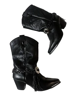Oak Tree Farms | Black Arroyo Leather Western Boots 8 • $40