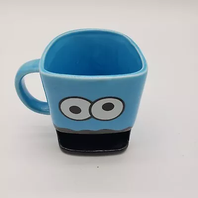 Donut Holder Coffee Mug Cup Open Mouth Cookie Holder 12 Oz Blue Humor • $14.99