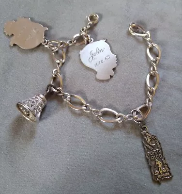 Vintage Personalized Family And Travel Charm Bracelet. • $14