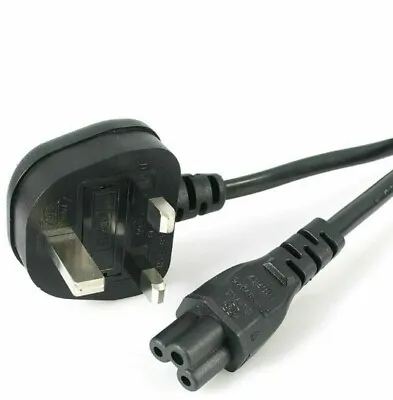 £7.49 • Buy 3m Mains Dell Power Lead UK 3-Pin Plug C5 IEC Clover Leaf Cable For Laptop Gadge