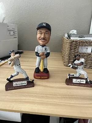 3 New York Yankees Figurines Reggie Jackson Bobblehead SAM Mickey Mantle HOF  • $59