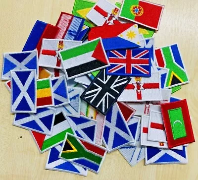 Flag Patch Embroidered National Country Badge Sew On Iron Choose Country 6x4cm • £2.09