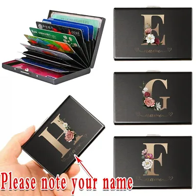 Personalised Custom Name Credit Card Holder Aluminum Protector Metal Wallet Case • £5.99