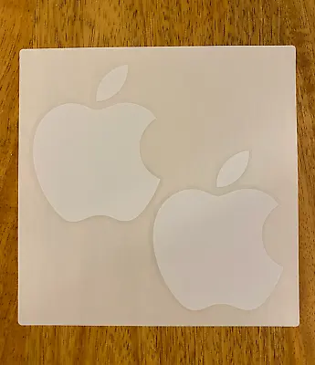 Genuine Original White Apple Logo Stickers X 2  - IPad IPhone MAC • £3.95