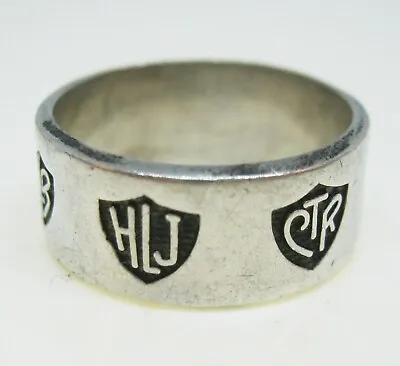 Vintage MORMON Sterling Silver Band Ring 8mm Sz 7.25 Sgd RING MASTERS 925 Unisex • $34.99