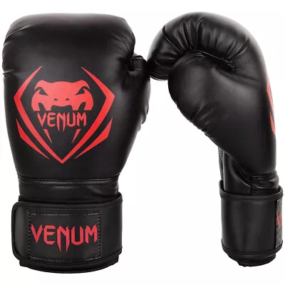 Venum Contender Hook And Loop Training Boxing Gloves - Black/Red • $40.50