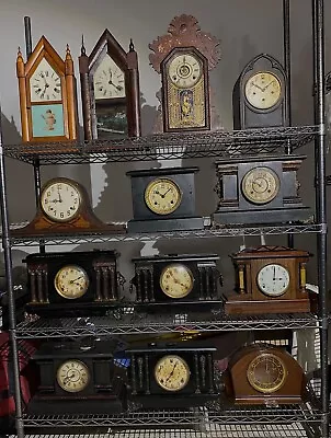 Antique Clocks New Haven Sessions Gilbert Ingraham Waterbury French Ansonia Seth • $1100