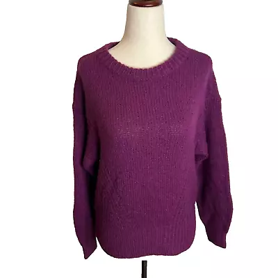 Madewell $80 Wool Blend Wedge Sweater Purple Size XXS NO056 • $50