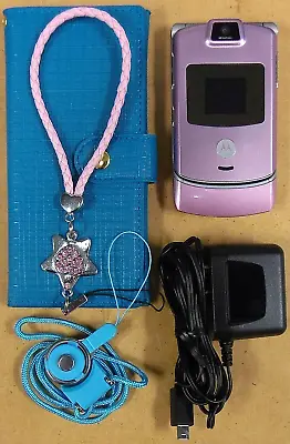 Motorola RAZR V3m - Pink ( Verizon ) Very Rare Flip Phone - Bundled / READ • $93.49